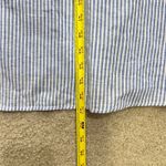 H&M  Linen Blend Stripe Midi Dress 2XL Blue White Puff Sleeve Tie Front Sundress Photo 8