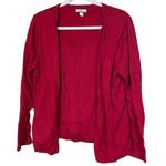 Croft & Barrow Red Top Women’s Size Large Shirt Cardigan Set Soft Comfortable! Photo 0