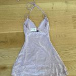 Windsor  - Sequin Halter Tie Neck Mini Dress in Lilac/Pink Photo 4