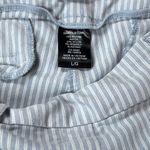 Hilary Radley Pull On Bermuda Shorts Striped Blue White Pockets Large Stretch Photo 5