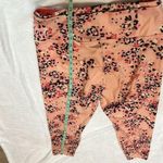 Floral Pink Coral Athletic Workout Leggings Back Pockets Baby Breath Size L Photo 6