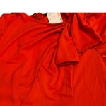 BTFBM Dress Women Size XL Red Midi Long Sleeve Cinch Waist Back Zip Stretch NWT Photo 2
