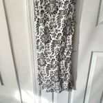 Fiori di Zucca White Black French Countryside Floral Print Silk Midi Drape Dress Size 8 Photo 3