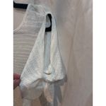 White Metallic Stripe V Neck Short Sleeve Lightweight Knit Top Size Medium Photo 7