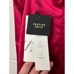 ZARA NWT Effect Satin Hot Pink Mini Cocktail Dress With Jewel Straps SZ Small Photo 5