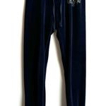 Juicy Couture Rare Vintage Navy Blue Low Rise Velour Pants Size XS Snap Pockets Photo 0