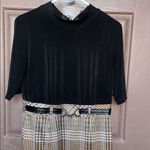 Robbie Bee  Black and Tan Plaid Midi Dress Photo 1