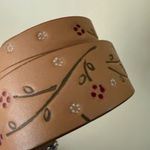 Vintage Y2K DKNY Floral Flower Embossed Tan Leather Belt Boho HoboWomen's Size M Photo 3