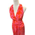 Boston Proper Boston‎ Proper Halter Dress Floral Pink Orange Sleeveless Midi Size 12 Photo 1