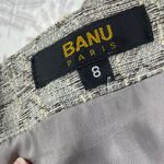 Banu Paris Women's Skirt Size 8 Gray Black Textured Jacquard Floral Lined USA Photo 4