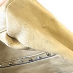 Vintage Y2K Womens Tan Smooth Leather Embossed Floral Rhinestone Studded Bag 90s Photo 5