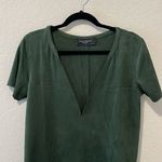 Akira CHICAGO Black Label Faux Suede Dark Forest Green Mini Dress, size Medium Photo 1