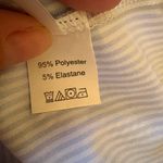 Blue White Striped Ruffle Sleeve Blouse V Neck Sleeveless Top Stretch Size L Size L Photo 3