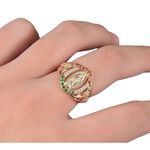 Lady of Guadalupe Virgin Mary With Round Cut Cubic Zirconia Ring size 8 Gold Photo 1