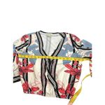 Flying Tomato size small floral blouse bell sleeves v wrap blouse Photo 5