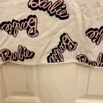 Barbie Logo Print Crop Top Medium White Pink Graphic Tee Streetwear Y2K Photo 1