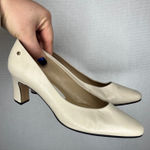 Etienne Aigner  Vintage Taylor Classic Cream Leather Pointed Block Heel Size 7.5 Photo 0