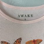 Awake Butterfly Short Sleeve Crop Top Pink Large Photo 5