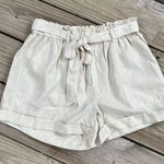 Aerie Women's Soft Knit Tie Waist Pull On Shorts Color Cream Size S. NEW Photo 0