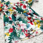 Oakridge Tropical Floral Cotton Off Shoulder Halter Tie Neck Pullover Blouse Top Photo 5