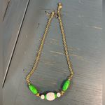 Vintage Avon Gold Tone Necklace with Green and White Beads Photo 6