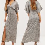 NWT QED London Animal Print Kimono Sleeve Maxi Dress Women’s Size 10 US | 14 UK Black Photo 2