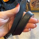 Sam & Hadley Embossed Tote Bag with half braided handles. Faux leather. Black Photo 4