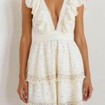Farm Rio  Eyelet Beaded Mini Dress, Off White, XS Photo 2