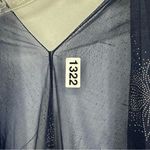 Blue Sparkle Wrap Shall Top Womens Large Photo 6