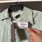 Kith Rosewood Satin Button Up Top Fluorite Green Womens Size M Photo 6