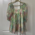 Storia Iridescent Puff Sleeve Babydoll Dress Photo 1