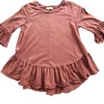Altar'd State NWT Altar’d State $65 Burnt Orange Ruffle Babydoll Long Sleeve Tee 100% Cotton M Photo 1