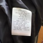 Maje Goelette Charcoal & Off White Striped Woven Coat size small Photo 11