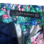 ZARA  Multicolor Floral Pixie Cut Pants with Bold Colors and Elastic Waist Photo 4