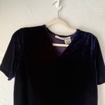 Kathie Lee Collection Kathie Lee Vintage 90s Velvet Top Short Sleeve Blue Whimsigoth Grunge‎ Witchy Photo 1