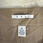 CAbi Tan Herringbone 100% Silk Cargo Pants Size 10 Photo 4