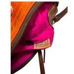 Dooney & Bourke Dooney Bourke Purse Crossbody Orange Brown Embroidered Logo Boho Classic Preppy Photo 6