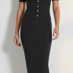 FAVORITE DAUGHTER The Emma Rib Cotton/Cashmere Blend Maxi Skirt, Black, Medium Black Photo 0