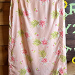 Pineapple Moon Vintage Silk Hawaiian Wrap Skirt Vacation Island Beach Summer Pink Photo 0