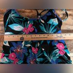 Tropical Floral Print Tankini Top Blue Photo 4