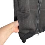 Woven Maroon, White & Black Striped Reversible Zipper Front Vest Photo 7