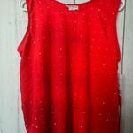 Rebecca Malone  Women's  Embellished Sleeveless Red Blouse Sz L Photo 1