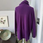 White + Warren‎ Purple Cashmere Sweater Cowl Neck Size Large Long Tunic Luxe Photo 2