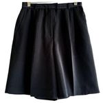 Nicole Miller High Waisted Shorts Wide Leg Hook & Eye Zip Back Pocket Black 10 Photo 0