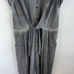 Soft Surroundings Charcoal Gray Camilla Wide Leg Jumpsuit Style 3AF67 Medium P Photo 3