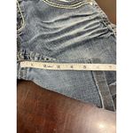 Truce Jeans Denim Bermuda Shorts Size 9 Embroidered Flap Pockets Distressed Blue Photo 12