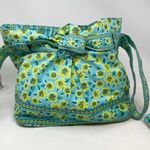 Maggi B by Ganz French Country Kiwi Blossom Drawstring Purse And Wallet Set New Blue Photo 7