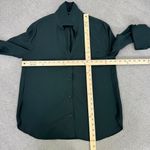 ZARA  V Neck Button Front Shirt Blouse Dark Green Small Long Sleeve Photo 9