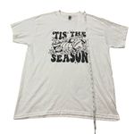 Gildan Tis The Season Fall Womens White Graphic Tshirt Photo 2