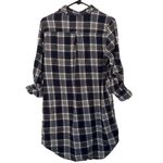Heritage 1981 Blue Plaid Long Sleeve Cotton Button Down Shirt Dress Women Sz M Photo 1